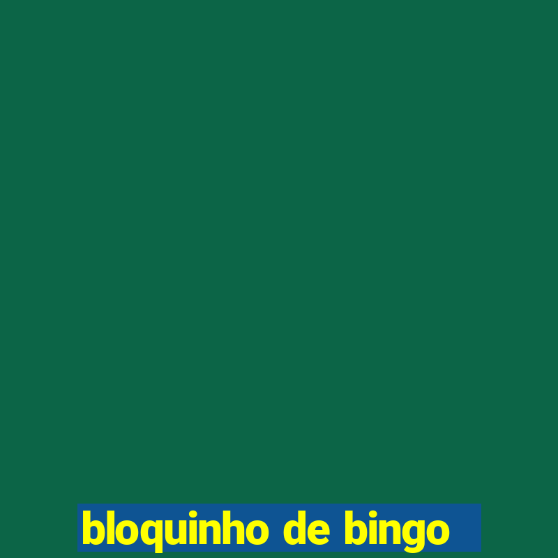 bloquinho de bingo