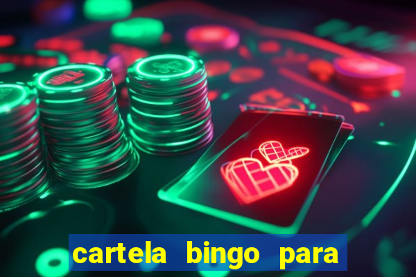 cartela bingo para cha de cozinha imprimir gratis