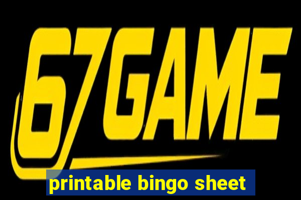 printable bingo sheet