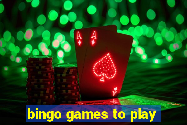 bingo games to play