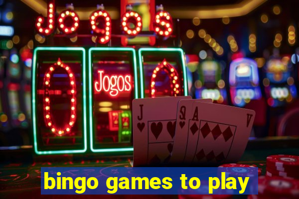 bingo games to play