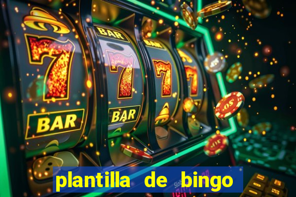 plantilla de bingo para editar