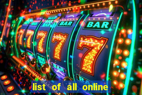 list of all online bingo sites