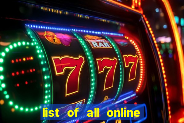 list of all online bingo sites