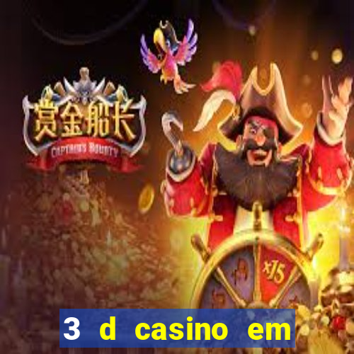 3 d casino em movimento com baralho