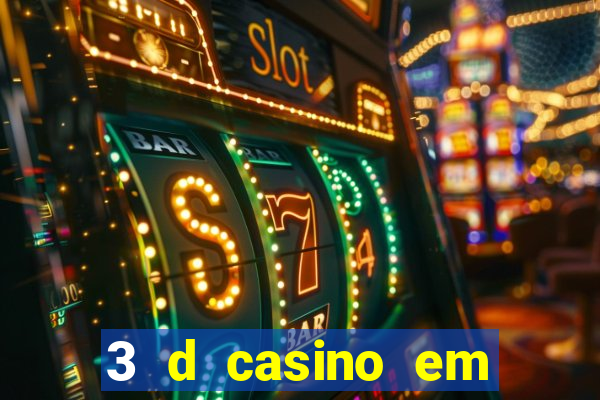 3 d casino em movimento com baralho