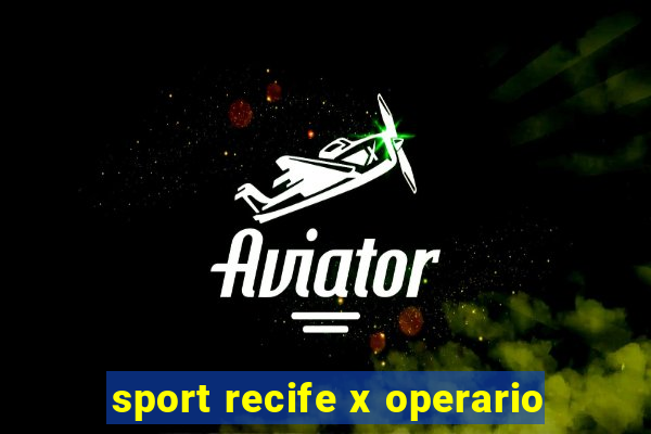 sport recife x operario