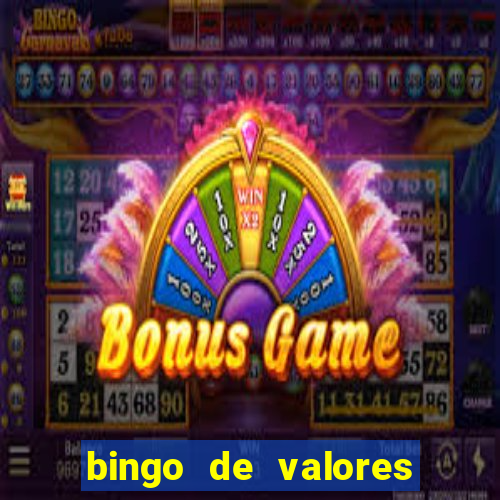 bingo de valores para imprimir