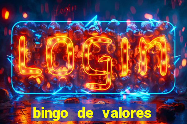 bingo de valores para imprimir