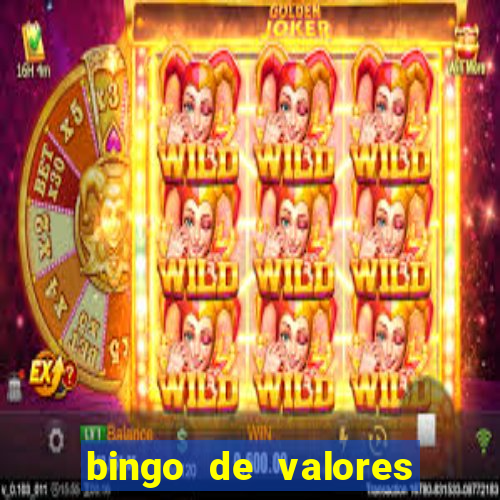 bingo de valores para imprimir