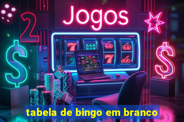 tabela de bingo em branco