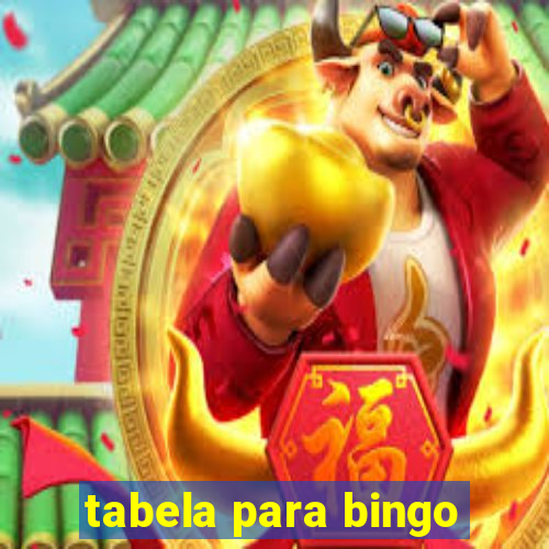 tabela para bingo