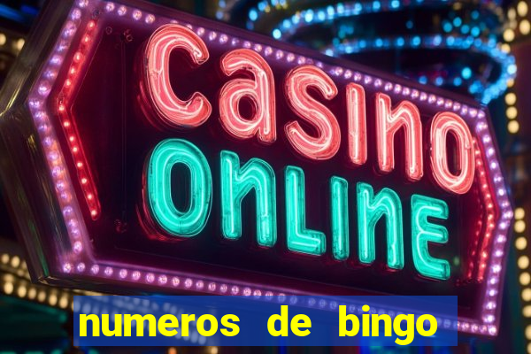 numeros de bingo del 1 al 75