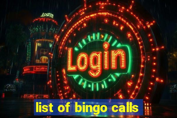 list of bingo calls