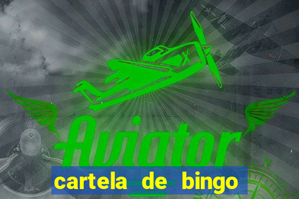 cartela de bingo com letras