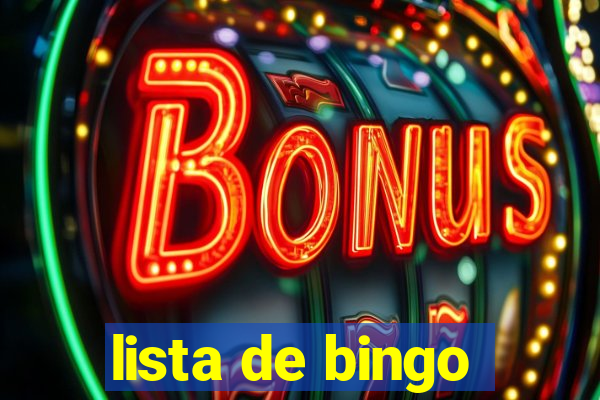 lista de bingo