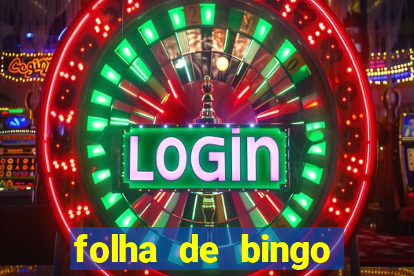 folha de bingo para imprimir