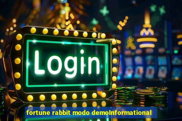 fortune rabbit modo demoInformational