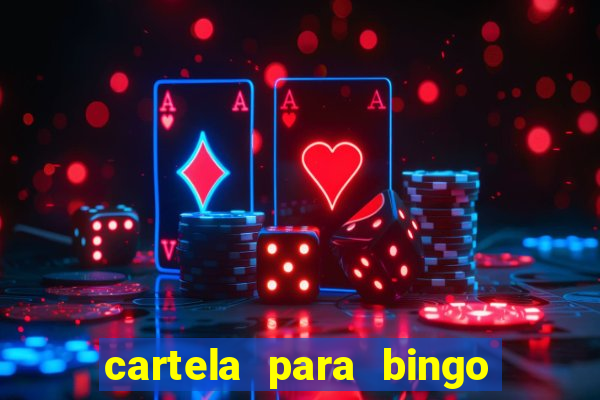 cartela para bingo em branco