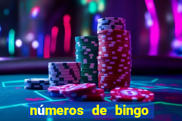 números de bingo de 1 a 75